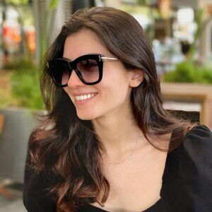 Tom Ford Women Black Smoke Butterfly BRAND NEW Sunglasses DASHA FT0822/S 01B